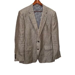 DOLCE & GABBANA Oatmeal Brown Heather Linen Notch Lapel Sport Coat Size 46
